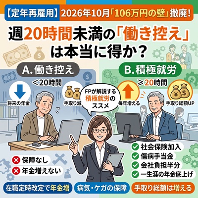 106万円の壁。週20時間未満の働き控えは得？