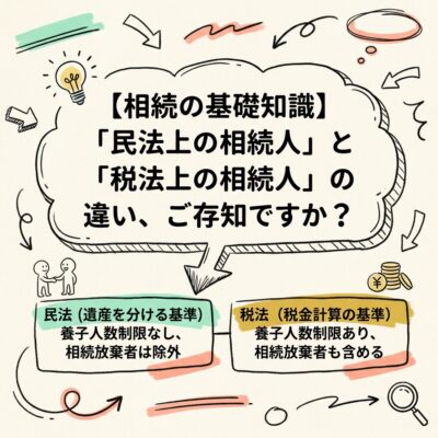 民法上の相続人と税法上の相続人の違い、ご存知ですか？
