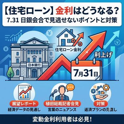 【住宅ローン】今後の金利はどうなる？7月31日の「日銀会合」で見逃せないポイントと対策
