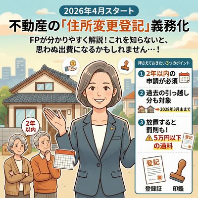 【2026年4月スタート】放置すると罰金も？不動産の「住所変更登記」義務化をFPが分かりやすく解説