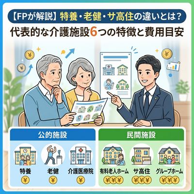 【FPが解説】特養・老健・サ高住の違いとは？代表的な介護施設6つの特徴と費用目安
