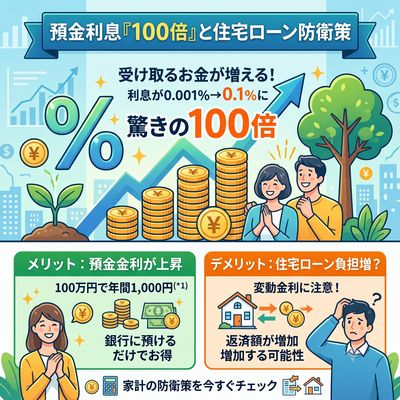 【日銀利上げ】金利引き上げで生活はどう変わる？「預金利息100倍」の根拠と住宅ローンの防衛策