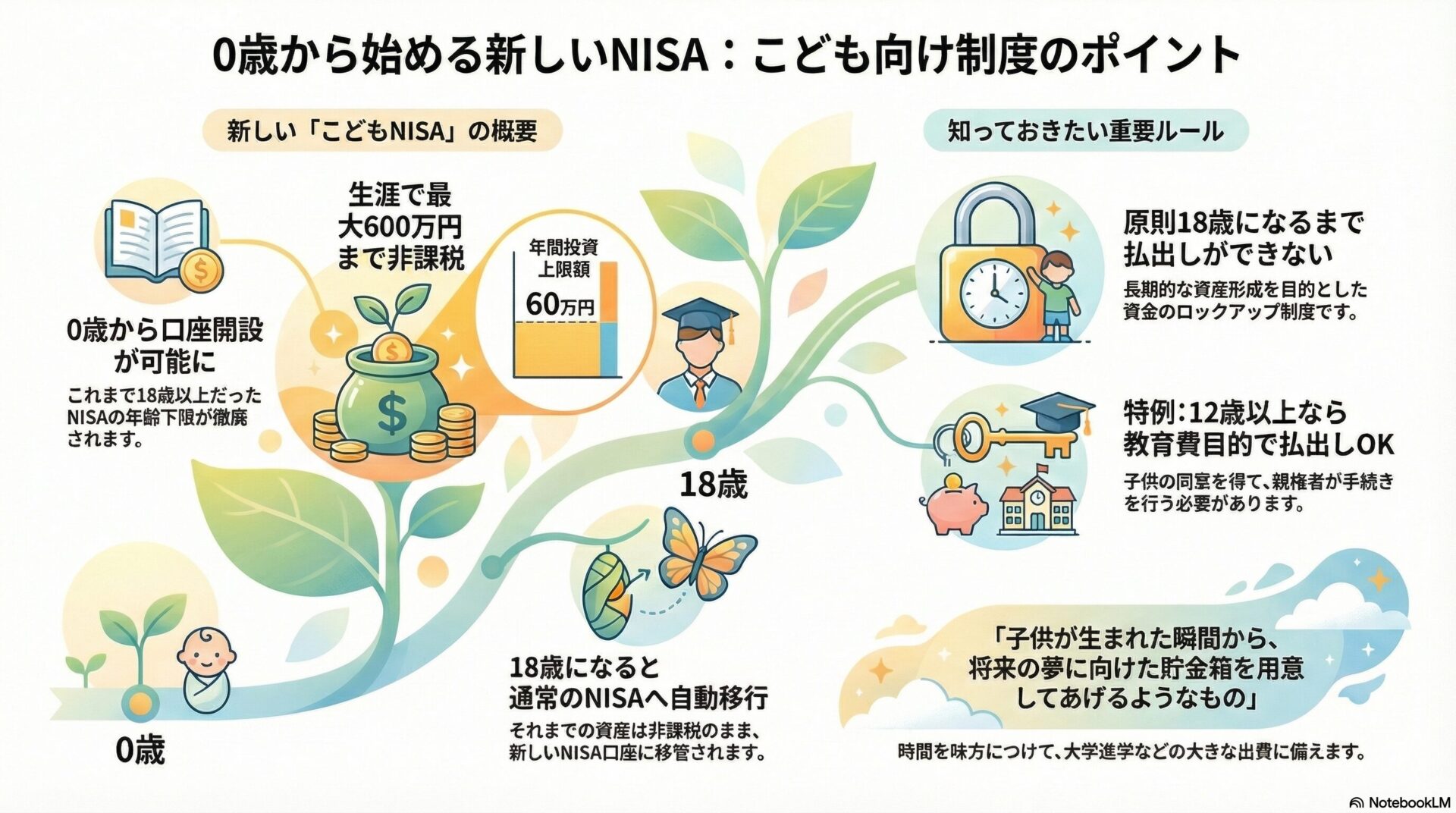 こどもNISAの3つの重要ポイント