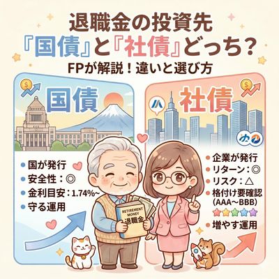 【FPが解説】退職金の投資先は「国債」と「社債」どっちがいい？違いと選び方