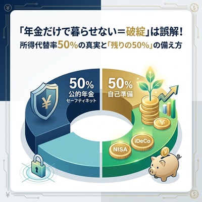 「年金だけで生活できない＝破綻」は完全な誤解！所得代替率50%の真実と、私たちが知るべき「残りの50%」の埋め方