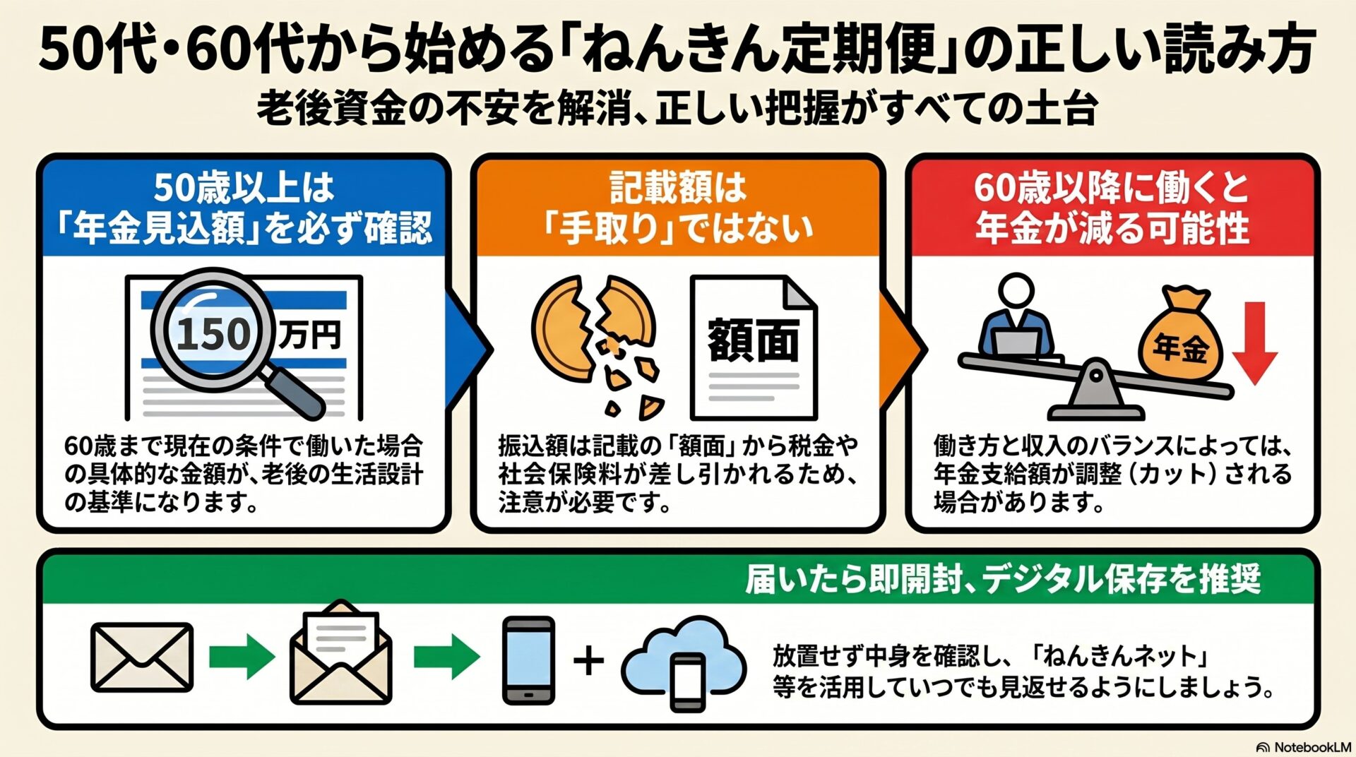 50代・60代からのねんきん定期便の正しい読み方