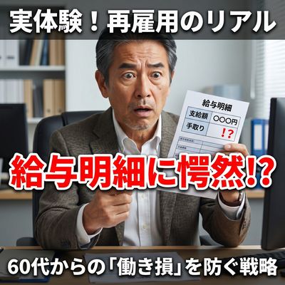 【実体験】再雇用の給与明細に愕然！？60代からの「働き損」を防ぐための戦略とマインドセット