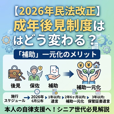 成年後見制度はどう変わる？「補助」一元化のメリットと施行スケジュールをわかりやすく解説