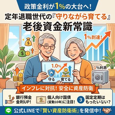 政策金利が1%の大台へ！定年退職世代が老後資金を「守りながら育てる」ための新常識