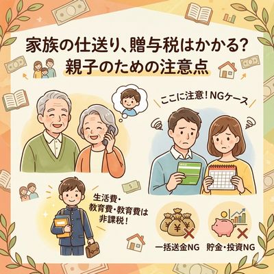 子どもや孫への仕送り、これって贈与税の対象？知っておきたい「非課税のルール」と落とし穴