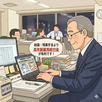 60歳からは残業を減らして「高年齢雇用継続給付金」を最大化